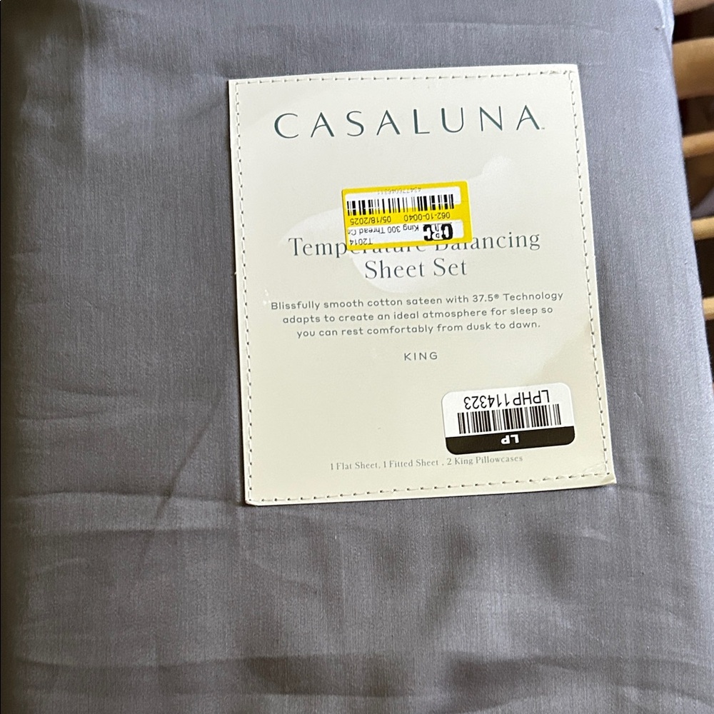 Casaluna Temperature Balancing King Sheet Set in Gray